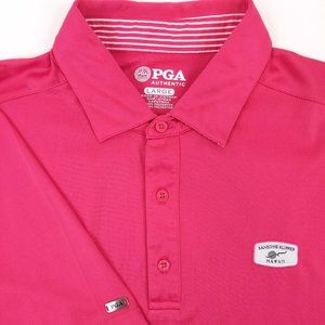 PGA Men's Large Kaneohe Klipper Hawiaii Pink Polo